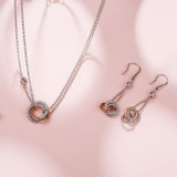 SA SILVERAGE 925 Sterling Silver Jewelry Sets Necklaces Pendants Drop Dangle Earrings for Women Fine Jewelry Rose Gold Color Hot