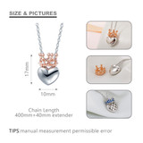 SA SILVERAGE 925 Sterling Silver Heart Necklaces Pendants for Women Fine Jewelry Rose Gold Color 925 Silver Pendant Necklace