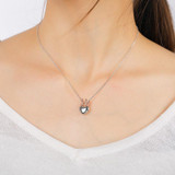 SA SILVERAGE 925 Sterling Silver Heart Necklaces Pendants for Women Fine Jewelry Rose Gold Color 925 Silver Pendant Necklace