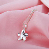 SA SILVERAGE 925 Sterling Silver Flower Long Necklaces Pendants for Women Fine Jewelry 925 Silver Maxi Pendant Necklace Female