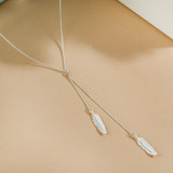 SA SILVERAGE 925 Sterling Silver Feather Jewelry Sets for Women Necklaces Pendants Drop Dangle Earrings Fine Jewelry 2017 Hot