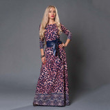 S.FLAVOR Brand Women long Dress hot sale 2017 Autumn Winter Russian Style Print Dresses Long Floor-Length Elegant vestidos