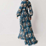 S.FLAVOR 2017 Sexy Summer Women Chiffon Boho Maxi Dress Long Sleeve Party Long Dress Slim Vintage Vestidos vestido de festa