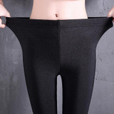 S-XXL Size Women Shiny Black Legging Autumn Ladies Push Up Slim Leggings High Waist Stretchy Soft Large Size Women Legging