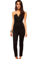 S-XXL Rompers womens jumpsuit summer 2016 black/green jumpsuit women clubwear elegant workwear origami strapless jumpsuit A6211