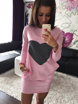 S-XL Pocket Design Winter Dress Women's Bodycon Print Dresses Lady Sexy Long Sleeve Dress Black Friday Office Vestidos