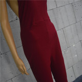S-XL 2017 Summer Style Women Ribbed Rompers Womens Jumpsuit Sexy Open Back Sleeveless Halter Neckline Jumpsuits XD617