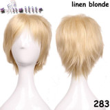 S-noilite Synthetic Women Men Short Hair Wig Cosplay Fancy Dress Full Head Wigs Black Blue Purple Green Yellow