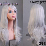 S-noilite Long Wavy Cosplay Red Green Puprle Pink Black Blue Sliver Gray Blonde Brown Synthetic Hair Wigs