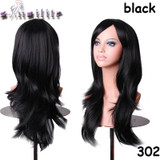 S-noilite Long Wavy Cosplay Red Green Puprle Pink Black Blue Sliver Gray Blonde Brown Synthetic Hair Wigs