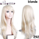 S-noilite Long Wavy Cosplay Red Green Puprle Pink Black Blue Sliver Gray Blonde Brown Synthetic Hair Wigs