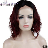 S-noilite Natural Hairline Glueless Heat Resistant Fiber Ombre Hair Wigs for Women Swiss Body Wave Synthetic Lace Front Wig