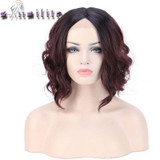 S-noilite Natural Hairline Glueless Heat Resistant Fiber Ombre Hair Wigs for Women Swiss Body Wave Synthetic Lace Front Wig