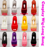 S-noilite 80cm 32 inches Long Straight Wig Heat Resistant Synthetic Hair Party Cosplay Wigs Red Purple Pink Black Blonde