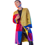 S-6XL!!!  2017  Club male singer tide male DJ costume Personality fashion stitching loose loading stage  The singer's clothing