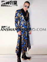 S-5XL! 2017 Men clothing fashion new DG Bigbang The totem embroidery long split coat trench plus size singer costumes