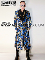 S-5XL! 2017 Men clothing fashion new DG Bigbang The totem embroidery long split coat trench plus size singer costumes