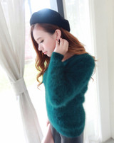 2017 New Fashion Fluffy Women Cashmere Sweater Women 100 Pure Mink Cashmere Sweater Women Sweaters and Pullovers Free Shipping