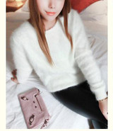 2017 New Fashion Fluffy Women Cashmere Sweater Women 100 Pure Mink Cashmere Sweater Women Sweaters and Pullovers Free Shipping