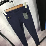 2017 New Fashion Euramerican Skinny Jeans Sexy Elastic Leggings Pocket High Elastic Denim Pencil Pants Slim Thin Pants For Women