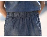 2017 New Fashion Design Deep V Neck Sexy Jeans Dress Ladies Loose Beach Dresses Summer Sundress Women Vintage Denim Dress