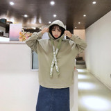2017 New Fashion Cotton Simple All Match Thin Loose Oversize Letter Long Sleeve Female Sweatshirts