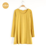 2017 New Fashion Clothes Spring Women Dress 100% Cotton  Autumn Winter Dress Female Long Sleeve Dress O-Neck Woolen Dresses A006