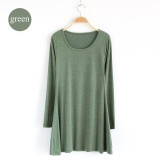 2017 New Fashion Clothes Spring Women Dress 100% Cotton  Autumn Winter Dress Female Long Sleeve Dress O-Neck Woolen Dresses A006