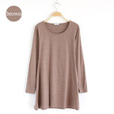 2017 New Fashion Clothes Spring Women Dress 100% Cotton  Autumn Winter Dress Female Long Sleeve Dress O-Neck Woolen Dresses A006