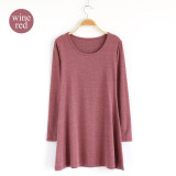 2017 New Fashion Clothes Spring Women Dress 100% Cotton  Autumn Winter Dress Female Long Sleeve Dress O-Neck Woolen Dresses A006