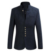 2017 New Fashion Chinese style Suit Jackets Mens Spring Autumn Classic Formal Wool Single Breasted Mandarin Collar Men Blazer6XL