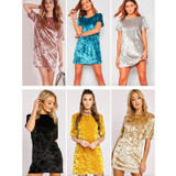 2017 New Fashion Casual Summer Women Dress Loose Solid Short Sleeve Velvet Dress Sexy Party Mini Dresses Robe Vestidos de fiesta