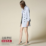 2017 New Fashion Bur Trench Coat For Women Slim Long Style Double Breasted Full Sleeve Autumn Trench Coat Women
