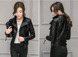2017 New Fashion Brand Spring Autumn Faux Soft Leather Women PU Jacket Zippers Long Sleeve Motorcycle Coat