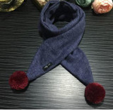 2017 new fashion boy and girl winter scarf knitted hanging ball baby scarf Kids Fashion wool scarf