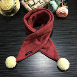 2017 new fashion boy and girl winter scarf knitted hanging ball baby scarf Kids Fashion wool scarf