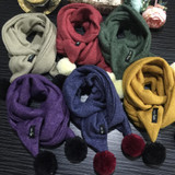 2017 new fashion boy and girl winter scarf knitted hanging ball baby scarf Kids Fashion wool scarf