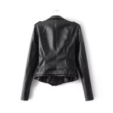 2017 New Fashion Autumn Winter Women Brand ladies leather jacket Washed PU Leather Jacket Bright Colors Zippers Motorcycle Coat