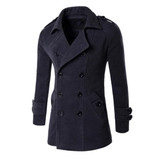 2017 New Fashion Autumn Winter Double Breasted Coats Long Trench Coat Peacoat Men Overcoat Pea Jacket Manteau Homme 9280