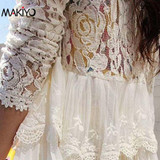 2017 New Plus Size Shirt Tops Women Long Sleeve Cotton Lace Blouses Embroidered Floral Blouse Shirts Blusas