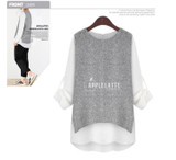 2017 New Plus Size 5XL Shirt Women Tops Casual Autumn Patchwork Fake Two Pieces Pullovers O Neck Long Sleeve Loose Women Blouses