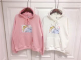 2017 new Pink/White Women Hoodies Japanese Sailor Moon Printed Pullover Girls Kawaii Cute Harajuku Sweatshirt Loose Full sleeve