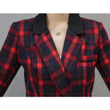 2017 New Plaid Blazers Women Jackets Blazer Red/Green Graceful Coat Women Blazer One Button Outerwear Blazer Women's Clothing