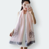 2017 New Paris Luxury Brand Women Silk Scarf Designer Blanket Shawls Spring Winter Flower Pashmina Women Scarves Foulard Femme