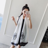 2017 New Paris Luxury Brand Women Silk Scarf Designer Blanket Shawls Spring Winter Flower Pashmina Women Scarves Foulard Femme