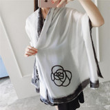 2017 New Paris Luxury Brand Women Silk Scarf Designer Blanket Shawls Spring Winter Flower Pashmina Women Scarves Foulard Femme