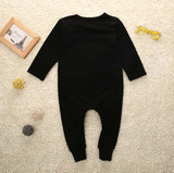 2017 New One-Pieces Baby Romper Clothes Newborn Infant Baby Boy Girl Kids Cotton Black Letter Romper Jumpsuit Clothes Outfit
