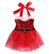 2017 New Newborn Baby Girl Clothes Xmas Santa Romper Party Tutu Dress Christmas Halter Mini Princess Dres