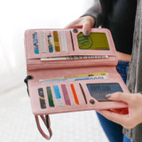 2017 new Multicolor Ms. wax leather wallet female long paragraph leather wallets Purse for women free shipping