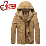 2017 new mens windbreaker coat Winter thick warm casual brand clothing military bomber jacket men style Solid Padded